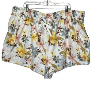 Disney Minnie Mouse Floral Terry Shorts 2X